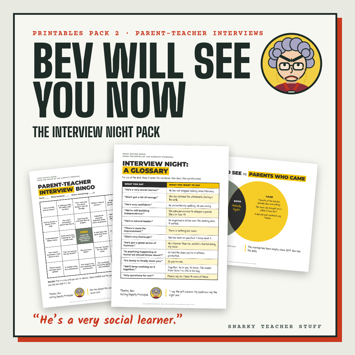Bev Will See You Now: The Interview Night Pack: sample pages