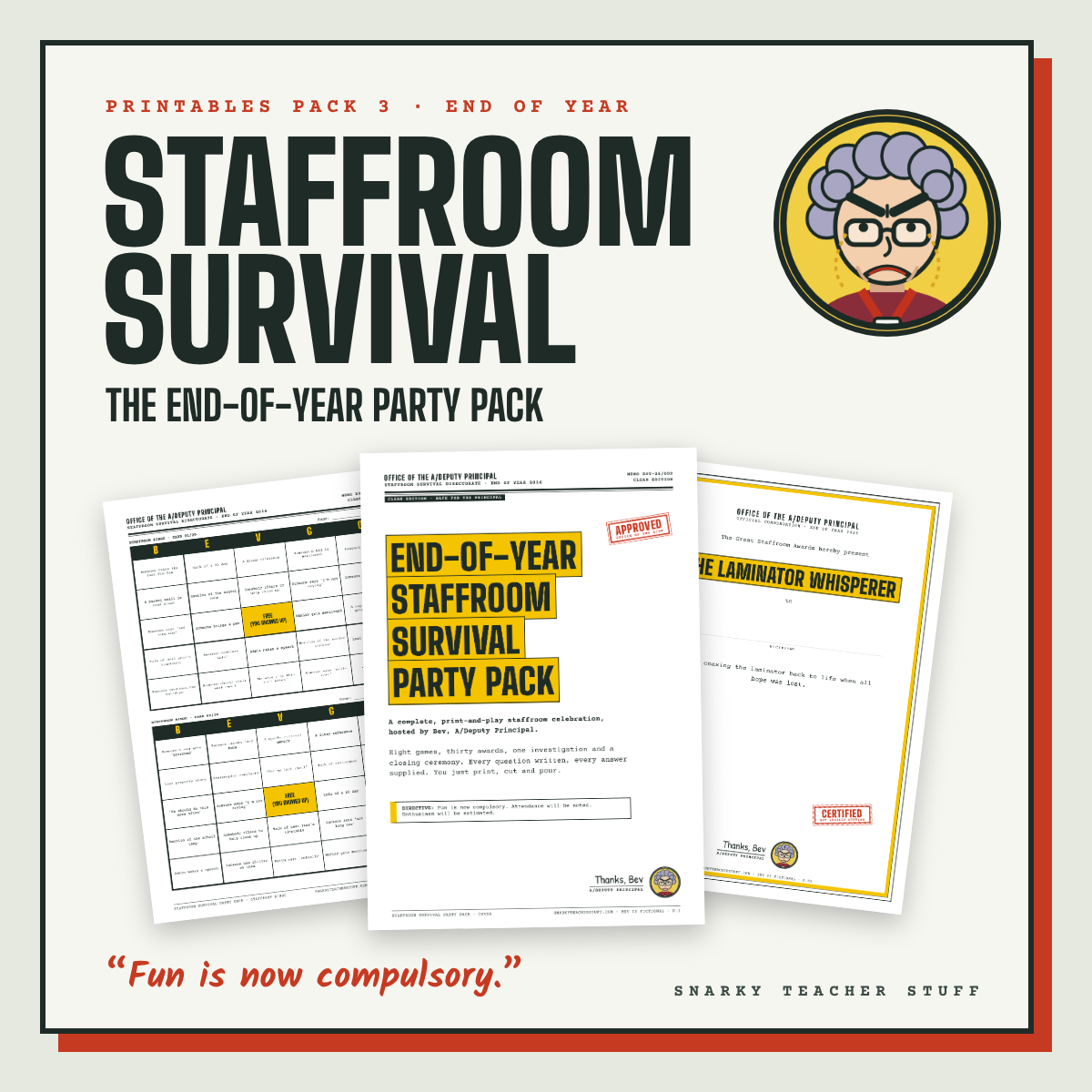 Staffroom Survival: The End-of-Year Party Pack: sample pages