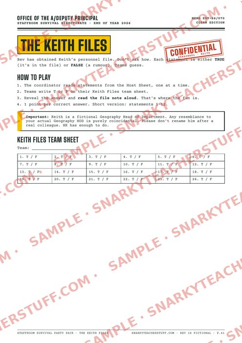 The Keith Files, sample preview